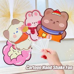 Decorative Figurines Cartoon Hand Shake Fan Portable Cute Animal Shape Creative Mini Gift Children's Door Summer School Plastic Event W8P8