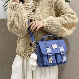 Shoulder Bags Japanese College Style Small Cute Creative Bag Korean Cartoon Girl Bear Student Zipper Portable Messenger Book