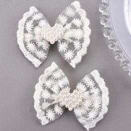 Hair Accessories Oaoleer 2Pcs Cute Heart Pearl Bow Clips For Girls Lovely Lace Bowknot Barrettes Hairpins Korean Hairgrips