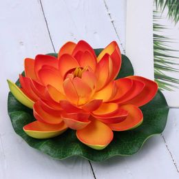 Decorative Flowers Realistic Lotus Foliage Lily Pads For Ponds Foam Flower Decor Lifelike Floating Artificial Simulation Water