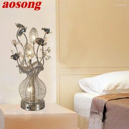 Table Lamps AOSONG Nordic Modern Lamp Fashionable Art Iiving Room Bedroom LED Originality Aluminum Wire Desk Light
