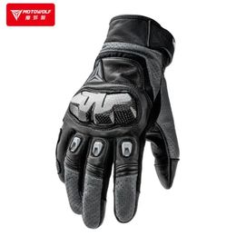 Motowolf Summer Motorcycle Glove Men Women Motorcyclist Gloves Carbon Fiber Biker Racing Gloves Leather Motorcycle Equipment 240521