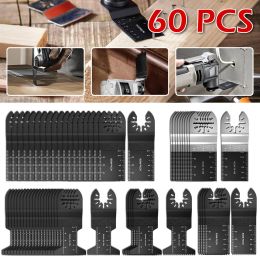 60Pcs Multitool Blades HCS Mix Oscillating Saw Blades Quick Release Oscillating Tool Accessories Universal Fast Cutting Blades
