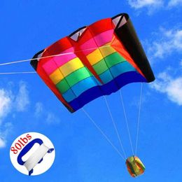 Kite Accessories Professional large 230cm multi-color single line kite umbrella/soft rainbow kite suitable for adults and children with handles and lines WX5.21