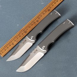 1Pcs New High End Flipper Folding Knife M390 Satin Blade CNC TC4 Titanium Alloy Handle Ball Bearing EDC Pocket Folder Knives Outdoor Camping Tools