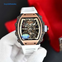 Modern RM Wrist Watch Active Tourbillon RM21-01 Carbon Fibre High-end Mens Business Sports Tough Man Automatic Mechanical Watch