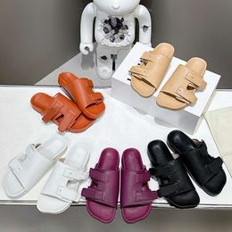 Designer Slides Anagram Ease Sandals Sheepskin Slippers Peep Toe Embossed Rubber Sole With Box 570