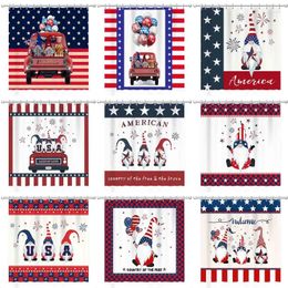 Shower Curtains American Independence Day Curtain Gnome Bath With Hooks Waterproof Bathroom Accessories 203C