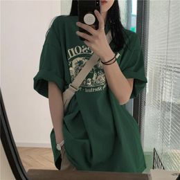 Women's T Shirts Designer Sheep Graphic Printed Women Oversized T-shirts 2024 Cotton Casual Short Sleeve Tees American Vintage Girls Tops