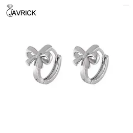 Hoop Earrings Fashion Simple Bowknot For Women Girls Kid Silver Plated Jewellery Korean Accessories Gifts