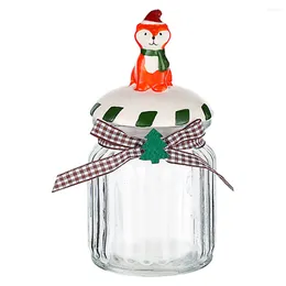Storage Bottles Christmas Candy Holder Bottle Party Supplies Xmas Favour Jar Treats Glass With Lid