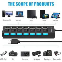 USB 2.0 Hub 4Port USB TF SD Card Reader Multiport HUB Multi Splitter Adapter for PC Computer Laptop Macbook