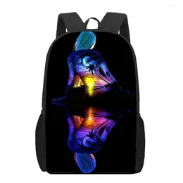 Backpack Personality Art Girl 3D Print School For Boys Girls Teenager Kids Book Bag Casual Shoulder Bags 16Inch Satchel Mochila