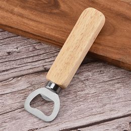 Wooden handle Beer Bottle Opener Stainless Steel Solid Wood Kitchen Tool Wooden Bottle Openers LT623