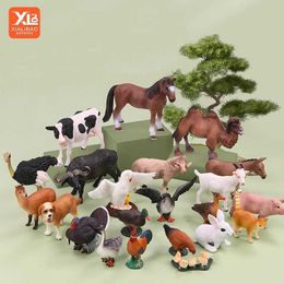 Novelty Games Simulation Farm Animals Poultry Cow Horse Chicken Duck Goose Figurines Model Action Figures Educational Toy Xmas Gift For Kids Y240521