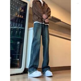 Men's Jeans Foufurieux Spring High Street Washed Baggy Casual Feet Flare Straight Vintage Loose Denim Trousers Oversize Cargos