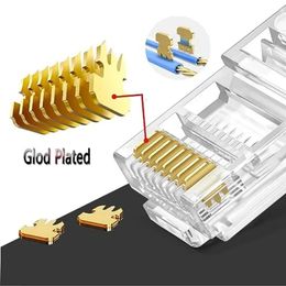 Escam's Modular Plugs: 10pcs / 30pcs Cat6 for Solid Stranded Networks Rj45 Cat5 Plug Cat6e Connectors