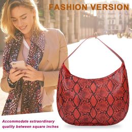 Bag Female PU Leather Shoulder Handbag Snake Pattern Top-handle Shopping Tote Bags Fashion Exquisite