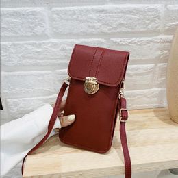 Evening Bags Women Leather Messenger Bag Mini Cell Cellphone Pouch Student Crossbody Case Clutch Purse Wallet Girl Small Shoulder Handbag