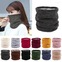 Bandanas Unisex Winter Neck Scarf Ring Knitted Wool Bib Women Kids Outdoor Face Cover Thick Warm Easy Scarves 2024