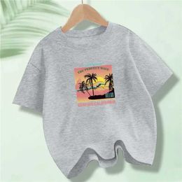 T-shirts Boys Surfing California Holiday Printed T-shirt Cotton Classic Vintage TShirt for Kids Students Sportswear Tops Tees Y240521