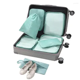 Storage Bags 7 Pcs Folding Organizer Big Capacity Cube Suitcase Packing Set Storages Luggage Clothes Shoe Box For Travel