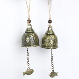 Buddha Statue Pattern Bell Blessing Feng Shui Wind Chime For Good Luck Fortune Home Car Hanging Decor Gift Crafts