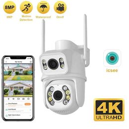 Wireless Camera Kits TAITAS 8MP WiFi Camera PTZ Dual Screens Auto Tracking Night Vision CCTV Surveillance Camera Outdoor 4MP Security IP Camera icsee J240518