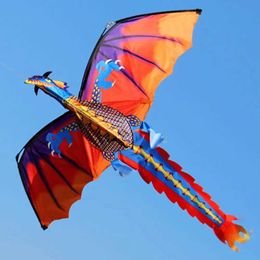 Kite Accessories Outdoor Coloured 3D dragon flying kite with a 100 Metre tail line childrens toy WX5.21