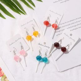 Jewellery Gift Resin Handmade Sweet Sugar Candy Ear Jewellery Ornament Lollipop Earrings Food Earring Drop Dangle