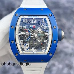 Richamills Watch Milles Watches Rm Rm030 Fq France Limited Edition 100 Ceramic Material Blue and White Colour Followed Out Mechanical Watches Rr