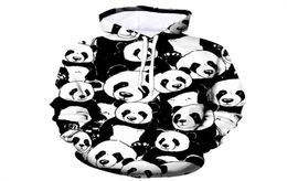 Novelty Streetwear Men Hoodies Panda Black White 3D Printed Fashion Casual Unisex Pullover Hoodie Hooded Sweatshirts Men039s9260095