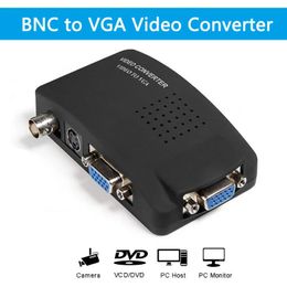 2024 BNC to VGA Video Converter AV to VGA CVBS S video Input to PC VGA Out Adapter Converter Switch Box for PC MACTV Camera DVD DVRfor AV to VGA adapter