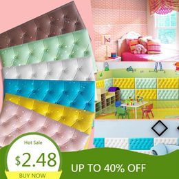 Wallpapers 3D Wall Sticker DIY Self-Adhesive Decor Foam Waterproof Covering Wallpaper For Kids Room Kitchen Stickers