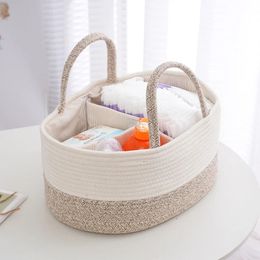 Multifunctional Travel Out Portable Mommy Bag Cotton Rope Diaper Bag Diaper Storage Bag Baby Diaper Storage Basket 240521