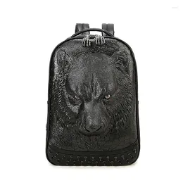 Backpack Men Women Waterproof Leather 3D Backpacks Thicken Laptop Fashion Youth Male Female SchoolBag Large Travel Bags