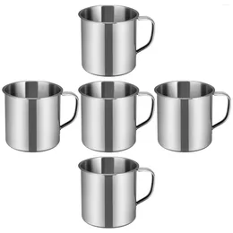 Mugs Stainless Steel Water Coffee Mug Metal Camping Cup Tea Handle Travel Tumbler Hiking Picnic Backpacking Kindergarten