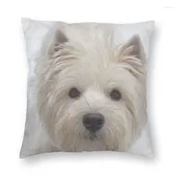Pillow Cute Westie Dog Covers Sofa Home Decorative West Highland White Terrier Puppy Square Throw Cover 45x45cm