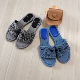 Designer slippers Canvas Women Casual Scuffs Shoes 24SS Loafer Men Luxury Shoes Summer Beach Slide Flat with box Daily Outfit