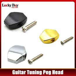 1Pcs Metal Small Square Shape Guitar Tuning Peg Tuners Machine Head Replacemen Buttons knob Handle Tip Gold Black Chrome