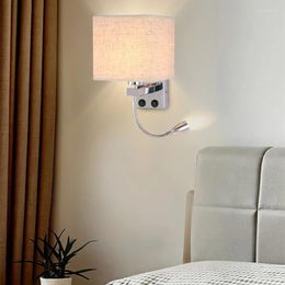 Wall Lamp Modern Simple Cloth LED Nordic Bedside Creative Reading Sconce For Bedroom Living Room Office Background
