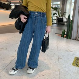 Girls' Spring Autumn New Trend Baby Kids Children'S Jeans European And American Style Fashionable Split Wide-Leg Pants