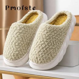 Slippers Furry Women House Warm Plush Female Platform Shoes Soft Home Couples Indoor Autumn Winter 2024