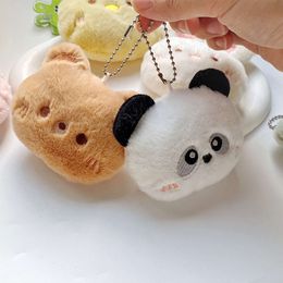 3PCS Cartoon Cute Plush Bear Keyring For Women Soft Animal Rabbit Frog Doll Keychain Backpack Pendant Ornaments Girls Gift