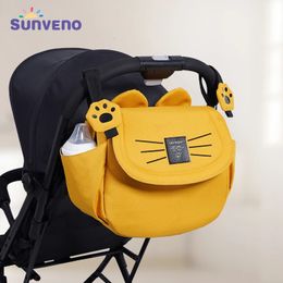 Sunveno Cat Diaper Bag Large Capacity Mommy Travel Bag Maternity Universal Baby Stroller Bags Organiser 240521