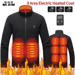 Hunting Jackets 9 Areas Heated Jacket Men Electric Winter Motorcycle USB Warm Insulated Heating Clothing Outdoor Ski Hiking Coat