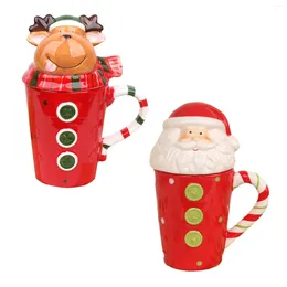 Mugs Christmas Ceramic Cup Coffee Mug Cartoon Tea Cups With Handle Beverage