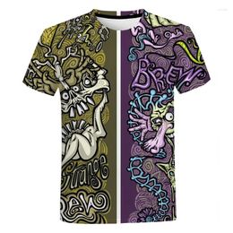 Men's T Shirts 3D Funny Horror Art Printed T-shirt Unisex Men Est Summer Fashion Trendy Tees Casual Oversized