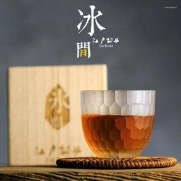 Wine Glasses Limited Honeycomb Whiskey Glass With Wooden Box Japanese Niche Crystal Cup Hexagonal Lattice Sake Chivas Whisky Tasting