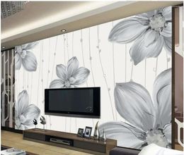 Wallpapers 3d Room Wallpaper Hand-painted Flowers Modern Minimalist Window Mural Home Decoration